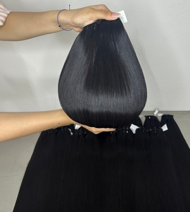 ผมต่อแบบเส้นบางพิเศษ Thin Geniuse Weft ขนาด 20 นิ้ว สีดำฟอกขาว ผมแท้แบบ Double Drawn  ปริมาณมาก - Product Image 1
