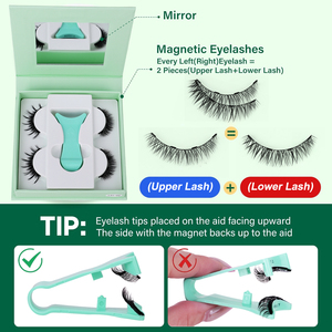 Reusable Natural Soft Magnetic Lashes <b>with</b> Applicator 2 Pairs Eyelashes Magnetic No Glue Custom Lash Packaging Box Magnetic - Product Image 6