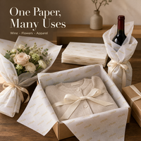 Papier de soie personnalisé imprimé à l'or 50x70cm, papier de soie en fibre de luxe, logo personnalisé pour vêtements, emballage cadeau de Noël