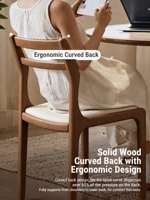 Chaise de salle à manger en bois massif, style nordique mi-siècle, design moderne, revêtement en cuir, utilisation à domicile et en restaurant, nouveau modèle 2026