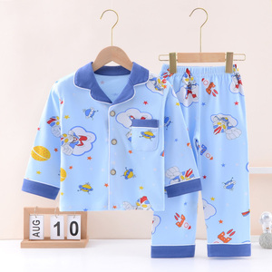Conjunto <span class=keywords><strong>de</strong></span> <span class=keywords><strong>Pijama</strong></span> Infantil 100% Algodón, Casual, Térmico, <span class=keywords><strong>para</strong></span> Niños y Niñas, Cuatro Estaciones, Estampado <span class=keywords><strong>de</strong></span> Dibujos Animados, Manga Larga, Transpirable, Suave y Cálido - Product Image 3