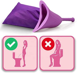 กรวยปัสสาวะซิลิโคนสำหรับผู้หญิงใช้ซ้ำได้ใช้ซ้ำได้อุปกรณ์ปัสสาวะหญิงใช้ซ้ำได้สำหรับตั้งแคมป์กลางแจ้งเพื่อสุขอนามัยของผู้หญิง - Product Image 4