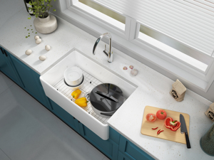 <span class=keywords><strong>Fregadero</strong></span> <span class=keywords><strong>de</strong></span> <span class=keywords><strong>Cocina</strong></span> Blanco <span class=keywords><strong>de</strong></span> Arcilla Refractaria Estilo Granja con Delantal Frontal <span class=keywords><strong>de</strong></span> 30 Pulgadas y Un Solo Tazón <span class=keywords><strong>para</strong></span> <span class=keywords><strong>Cocina</strong></span> <span class=keywords><strong>de</strong></span> Lujo - Product Image 6