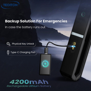 Intelligente Digitale Tuya Wifi Audio Real <span class=keywords><strong>Intercom</strong></span> Keyless Entry Elektronische 3d Face Vingerafdruk Slimme Deurslot Met Camera - Product Image 6