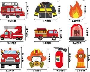 Pafu Camion De <span class=keywords><strong>Pompier</strong></span> Tourbillons Décorations <span class=keywords><strong>Pompier</strong></span> Suspendus Banderoles <span class=keywords><strong>Pompier</strong></span> Chapeau De Feu Chambre Décor pour Enfants Feu <span class=keywords><strong>Thème</strong></span> <span class=keywords><strong>Anniversaire</strong></span> Kit - Product Image 2
