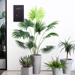 Grand Bonsaï Décoration Salon Plancher Areca <span class=keywords><strong>Palmier</strong></span> Faux Arbre Faux Pot Simulation Plante Verte Ornements Simulation Ventilateur <span class=keywords><strong>Palmier</strong></span> - Product Image 2