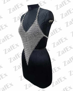 Chainmail ชุดเกราะยุคกลางรูปหัวใจสำหรับเด็กผู้หญิงทำจากอลูมิเนียมสำหรับ Ren Fair ชุดฮาโลวีนวัสดุโลหะ - Product Image 1