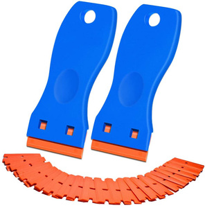 Wall Concrete Sticker Cleaning Wallpaper Car Window Blades Silicone Scraper With 100 Plastic Razor Blade