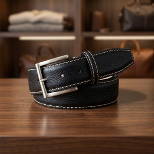 Ceinture équestre carrée à boucle ardillon BS INTERNATIONAL pour hommes et femmes, style vintage, en acier robuste, cuir écologique imperméable 3D - Product Image 1