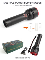 Lampe torche rechargeable 3000HA, 3 modes pour patrouille d'urgence en extérieur, faisceau spot, zoom, lampe torche tactique LED en aluminium