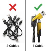 Câble USB 4 en 1 C vers C, A vers C, 60W PD, alliage de zinc, nylon, cuivre pur, charge rapide pour iPhone, Android, tablette, ordinateur portable