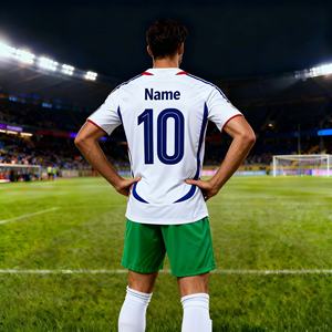 Ретро-футболка сборной Франции 2006 года, выездная, винтажная, высококачественная, оптом из Таиланда с печатью - Product Image 1