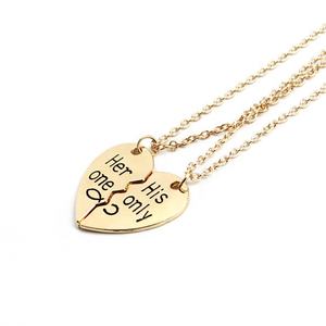 Collana per Coppie a Forma di Cuore 'Her One His Only', Regalo per San Valentino - Product Image 2