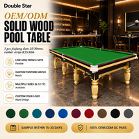 Table de billard de tournoi 12 pieds en bois massif avec plateau en ardoise ultra-épaisse de 45 mm, kit d'accessoires clé en main, table de billard commerciale