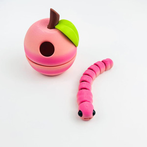 Giocattolo a forma di verme mela con articolazioni mobili per bambini da 5 a 13 anni, design unisex a forma di cubo antistress, set da gioco colorato - Product Image 4