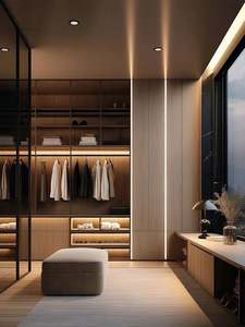 Luxury Bedroom Fitted Freestanding Wooden <b>Wardrobes</b> Custom Built-in Side-<b>hinged</b> <b>Door</b> Modern Design Apartment Living Room DIY MDF - Product Image 3