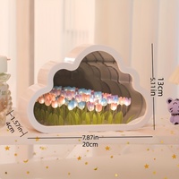 Kit DIY de lampe de nuit miroir en forme de tulipe, grande taille 20 cm, pour cadeau de festival, décoration de bureau