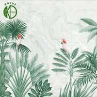 Papier peint mural 3D imperméable de qualité supérieure, motif feuilles vertes de perroquet, forêt botanique tropicale, pour salon, chambre et salle à manger