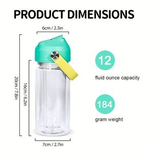 Bouteille d'eau personnalisée 10oz pour enfants avec paille, double paroi, effet boule à neige, pour le shopping, avec couvercle - Product Image 4