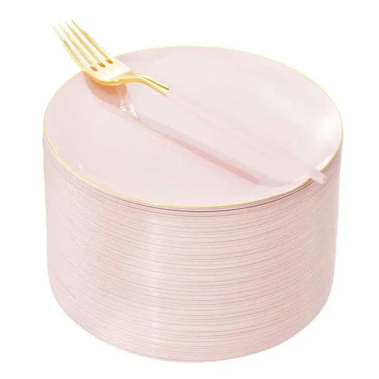AHOME Dinner Plate Bead Tray Charger piatti in plastica trasparente oro rosa