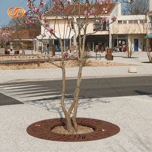 Outdoor Corten Steel Tree Grates-Rustic Contemporary Design for Apartment Park Villa Walkways-Durable Anti-Corrosion Floor <b>Grids</b> - Product Image 3