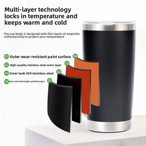 <b>Hot</b> Pink Tumbler 20 Ounce Stainless Steel Insulated Double Wall Vacuum Sweat Free BPA Free Reusable Travel Mug ASM25 - Product Image 2