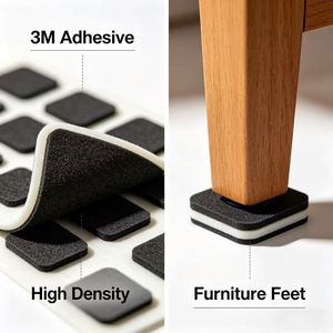 Coussin en mousse EVA découpé à haute densité avec adhésif 3M 9448A pour la protection des pieds de meubles - Product Image 3