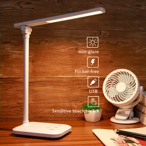 Sensitive Touch LED Tisch lampe Wechsel licht für Studien mit USB-Aufladung 3 Farben Kunststoff Weiß 90 Modernes ABS 20-50 5V 100 700