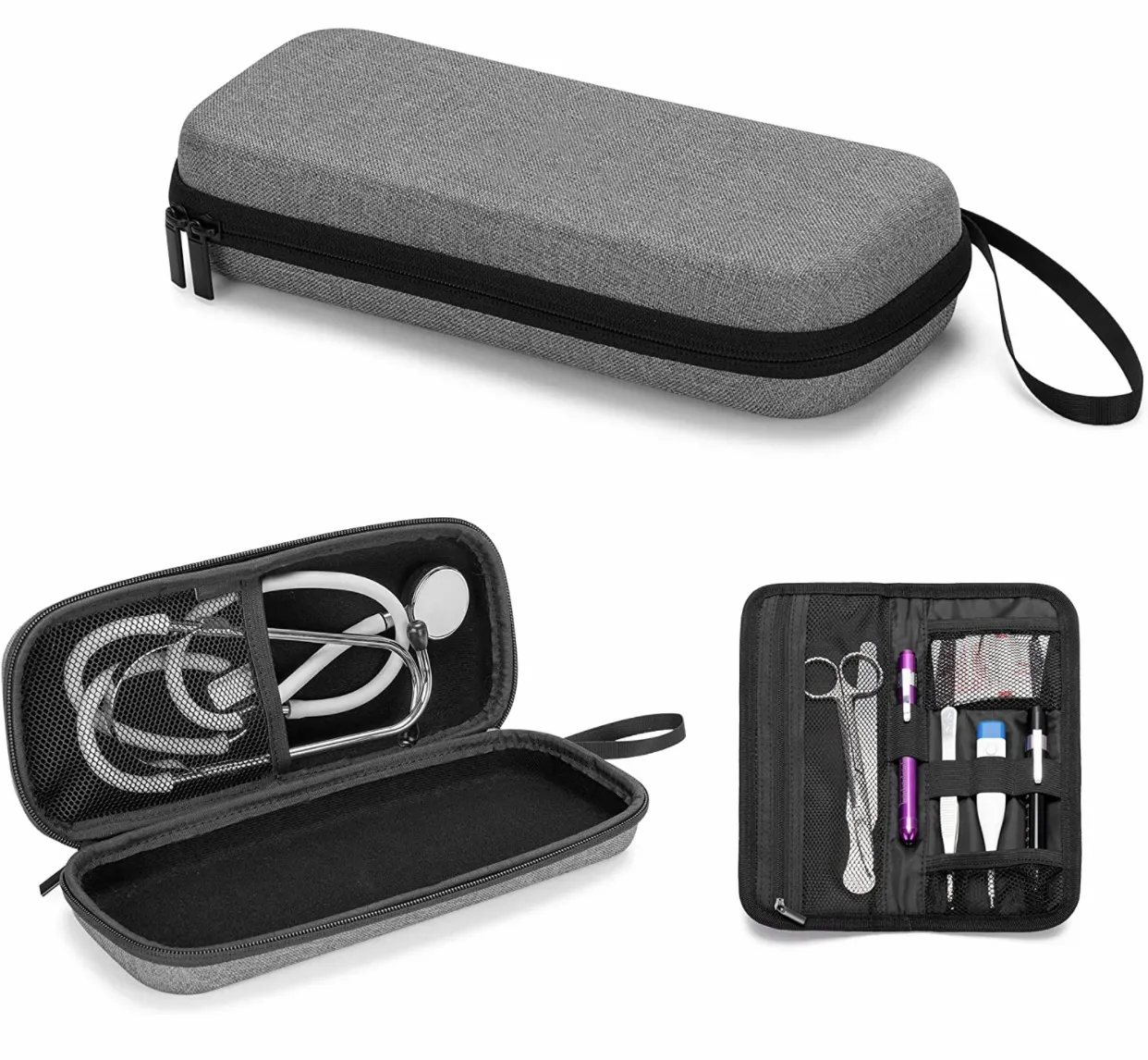 Customized Portable Waterproof Eva Hard Shell Nurse Stethoscope Tool Case Fro 3M Littmann With Extra Folding Pouch