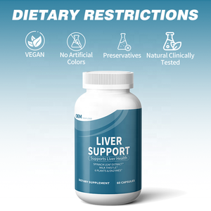 Suplemento Dietético de Apoyo Hepático de Marca Privada OEM, con Extracto de Hoja de Espinaca, Cardo Mariano y 6 Enzimas Vegetales, para la Salud del Hígado - Product Image 6