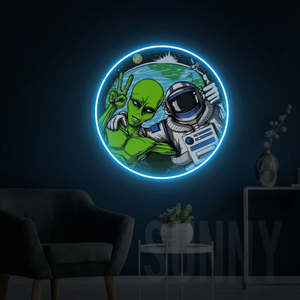 Tùy chỉnh cửa hàng trang trí tường tùy chỉnh Neon dấu hiệu với in Phi Hành Gia phim hoạt hình ánh sáng lên dấu hiệu cho tường phụ kiện chiếu sáng - Product Image 1