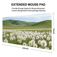 Tapis de souris de jeu de bureau personnalisé XXL carré de grande taille en caoutchouc naturel antidérapant non toxique avec bord cousu et sublimation
