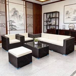 Ensemble de canapés de <span class=keywords><strong>jardin</strong></span> HAOYU au design moderne et durable pour 6 <span class=keywords><strong>personnes</strong></span>, meubles en acier inoxydable, coussins imperméables, pour cours et hôtels - Product Image 3