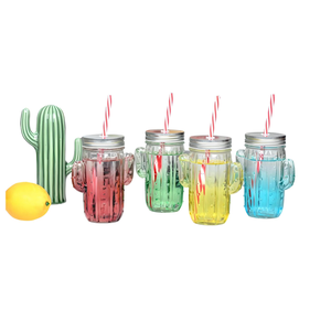 Promoción: Vaso de Vidrio Personalizado para Cócteles con Diseño de Cactus, Apto para Lavavajillas, de Vidrio Sodocálcico, para Bares, Clubes, Fiestas Temáticas Mexicanas, Jugos, Margaritas, 16 oz - Product Image 4