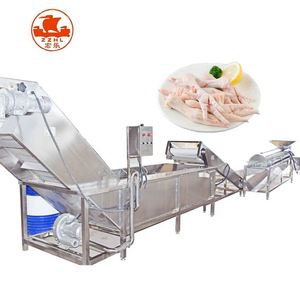 Limpieza automática de pies de pollo, máquina cortadora peladora blanqueadora, línea de procesamiento, máquina de eliminación de plumas de pollo - Product Image 2