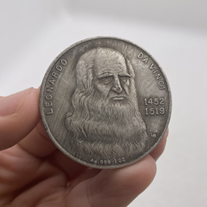 1 pièce, pièce de monnaie artisanale Da Vinci 1452-1519, pièce de monnaie en argent, collection commémorative, pièces de monnaie anciennes, cadeau commémoratif, cadeau Da Vinci - Product Image 5