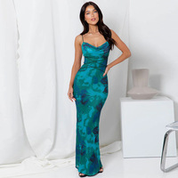 Vente en gros de robe à imprimé floral, plis, bandage, nouveau style élégant, robes de bal, robe d'été pour dames