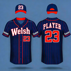Jersey de Béisbol Personalizado con Apliques a Rayas, Transpirable, Talla Grande, Bordado con tu Etiqueta, Número de Jugador Personalizado (100% Poliéster) - Product Image 2