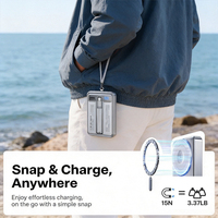 REMAX FP-109 22.5W Charge rapide 10000mAh Batterie externe magnétique sans fil avec câble Type-C intégré et support métallique pliable