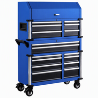 Chariot à outils en acier OEM à prix d'usine, armoire combinée à 16 tiroirs avec panneau perforé, rangement d'atelier pour mécanicien, capacité 300 kg