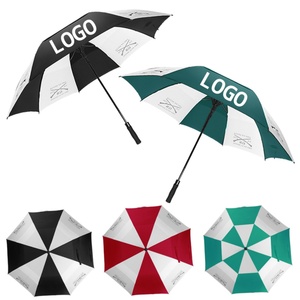 Paraguas de golf de lujo al por mayor de 100 cm con apertura automática, plegable, personalizado, promocional, para carritos de golf, con colgador de madera deslizante - Product Image 6