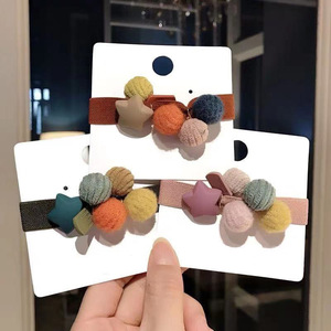 Coréen mignon étoile élastique cheveux tête cravates Simple couleur boule cheveux chouchous haute Stretch queue de cheval cheveux cordes accessoires - Product Image 1