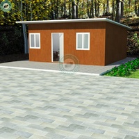 Maison préfabriquée la moins chère en Indonésie de 34 m², maison kit de jardin avec 2 chambres, maison abordable en panneaux sandwich avec salle de bain