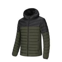 Veste d'hiver à capuche marron en plumes de canard chaude pour hommes, bouffée de bulles, fermeture à glissière imperméable et respirante formelle