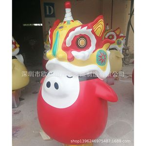 Figurine de dessin animé en résine, décoration du Nouvel An chinois, design moderne, à poser au sol en extérieur, durable, emballage individuel - Product Image 3