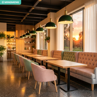 Ensemble de meubles de restaurant au design moderne personnalisé, table et chaises en bois pour café, hôtel et salon de thé
