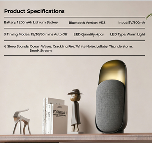 White Noise Speaker with LED Night <b>Light</b> 1200mAh Battery Wireless <b>Sleep</b> Sound Machine for Home Office Desk - Product Image 1