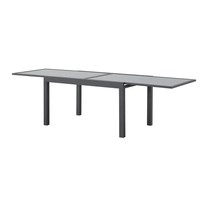 Ensemble de table de jardin moderne en aluminium extensible le plus populaire en verre trempé pour salle à manger en plein air
