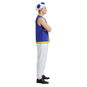 Conjunto de Disfraz de Toad, Chaleco Azul y Amarillo, Pantalones Blancos, Disfraz de Juego de Rol de Anime de Mario Bros, Primavera 2024 - Product Image 2