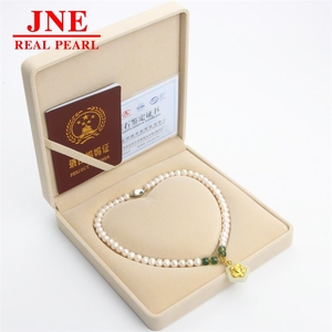 Natürliche Perlenkette mit runden Perlen, Hetian Gold Rose Perlenkette, Geschenk für ältere Menschen zum Muttertag - Product Image 4